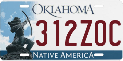 OK license plate 312ZOC