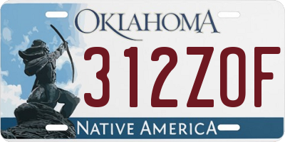 OK license plate 312ZOF