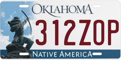 OK license plate 312ZOP