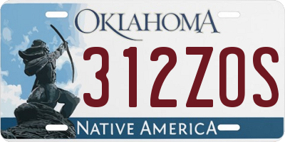 OK license plate 312ZOS