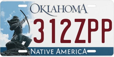 OK license plate 312ZPP
