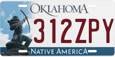 OK license plate 312ZPY