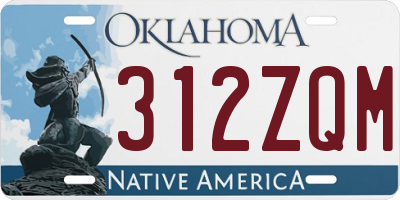 OK license plate 312ZQM