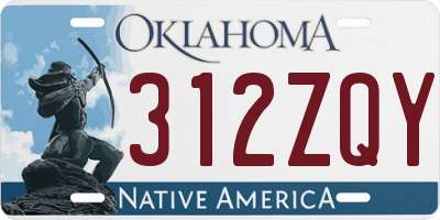 OK license plate 312ZQY