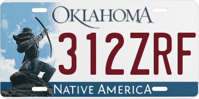 OK license plate 312ZRF
