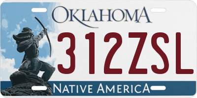 OK license plate 312ZSL