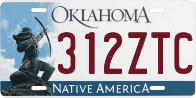 OK license plate 312ZTC