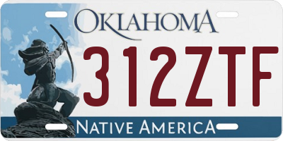 OK license plate 312ZTF