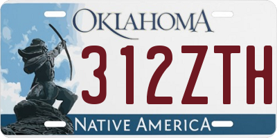 OK license plate 312ZTH