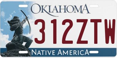 OK license plate 312ZTW