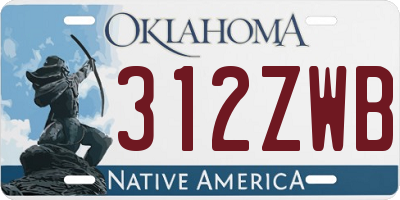 OK license plate 312ZWB