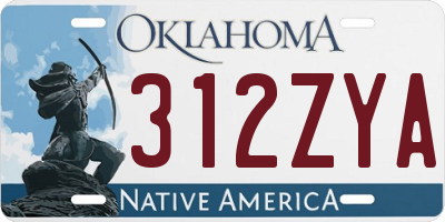 OK license plate 312ZYA