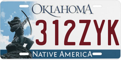OK license plate 312ZYK
