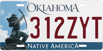 OK license plate 312ZYT