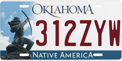 OK license plate 312ZYW