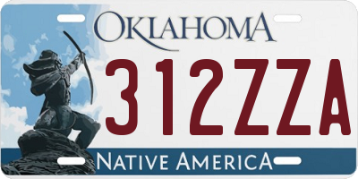 OK license plate 312ZZA