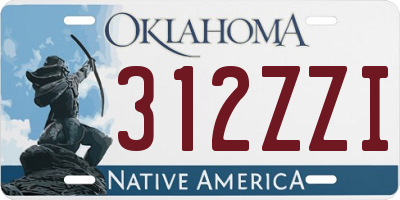 OK license plate 312ZZI