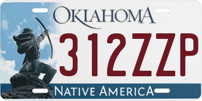 OK license plate 312ZZP