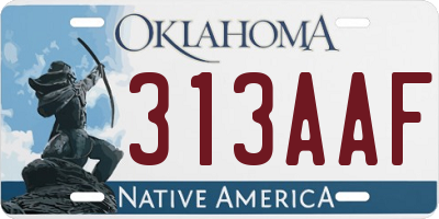 OK license plate 313AAF