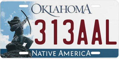 OK license plate 313AAL