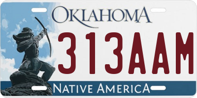 OK license plate 313AAM