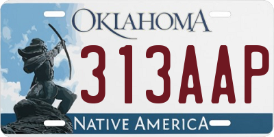 OK license plate 313AAP