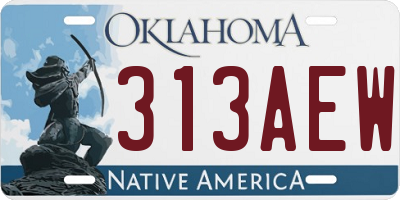 OK license plate 313AEW