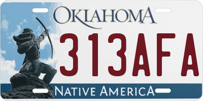 OK license plate 313AFA