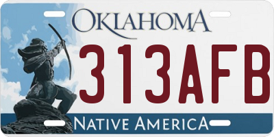 OK license plate 313AFB