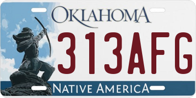 OK license plate 313AFG