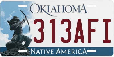 OK license plate 313AFI
