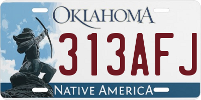 OK license plate 313AFJ