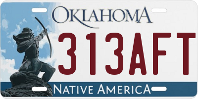 OK license plate 313AFT