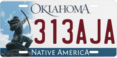 OK license plate 313AJA