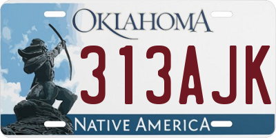 OK license plate 313AJK