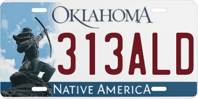 OK license plate 313ALD