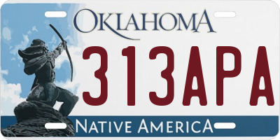 OK license plate 313APA