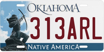 OK license plate 313ARL
