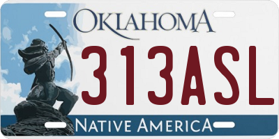 OK license plate 313ASL