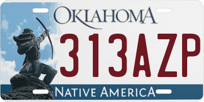 OK license plate 313AZP