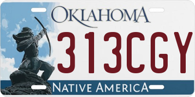 OK license plate 313CGY