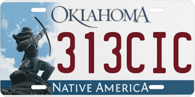 OK license plate 313CIC
