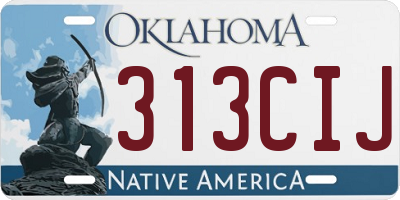 OK license plate 313CIJ