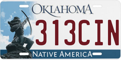 OK license plate 313CIN
