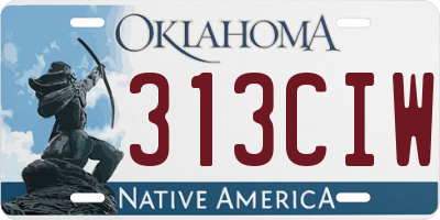 OK license plate 313CIW