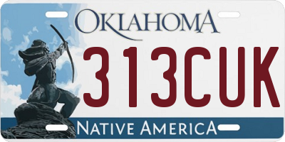 OK license plate 313CUK