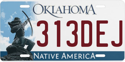 OK license plate 313DEJ
