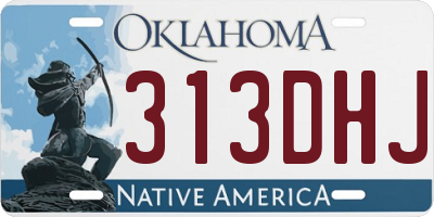 OK license plate 313DHJ