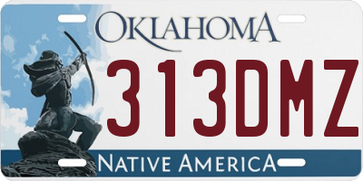 OK license plate 313DMZ