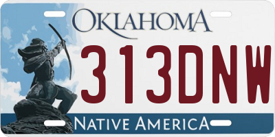 OK license plate 313DNW
